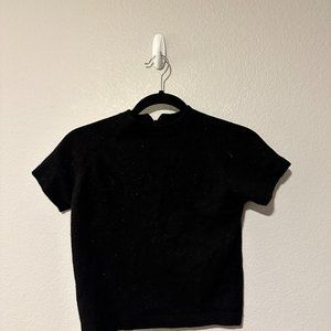 Vintage Wool Crop Top with Zipper
